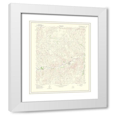Hudgens Ranch Texas Quad - USGS 1965 White Modern Wood Framed Art Print with Double Matting by USGS