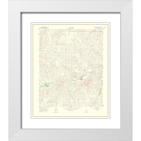 Hudgens Ranch Texas Quad - USGS 1965 White Modern Wood Framed Art Print with Double Matting by USGS