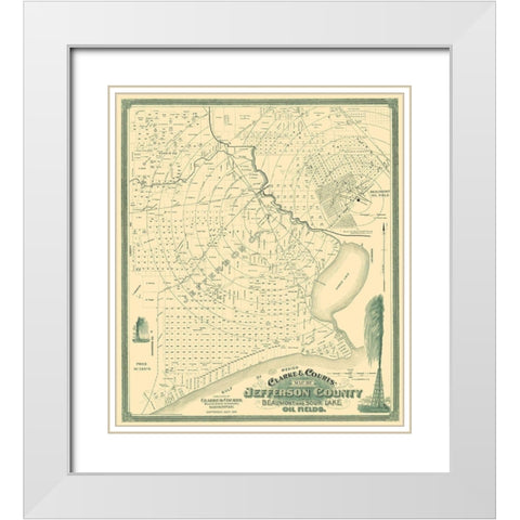 Jefferson Texas Landowner - Clarke 1901 White Modern Wood Framed Art Print with Double Matting by Clarke