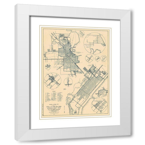 Jefferson Texas - Highway Dept 1936 White Modern Wood Framed Art Print with Double Matting by Highway Dept