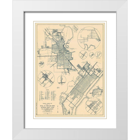 Jefferson Texas - Highway Dept 1936 White Modern Wood Framed Art Print with Double Matting by Highway Dept