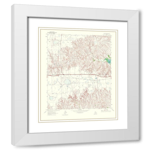 Jericho Texas Quad - USGS 1967 White Modern Wood Framed Art Print with Double Matting by USGS