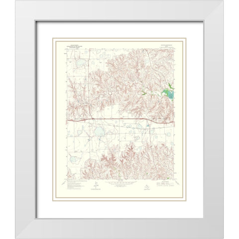 Jericho Texas Quad - USGS 1967 White Modern Wood Framed Art Print with Double Matting by USGS