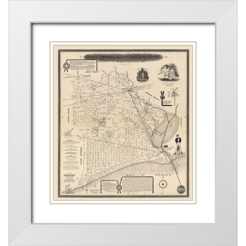 Jefferson County Texas - Higgins 1898 White Modern Wood Framed Art Print with Double Matting by Higgins