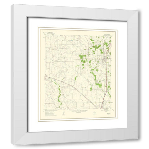 Joshua Texas Quad - USGS 1963 White Modern Wood Framed Art Print with Double Matting by USGS