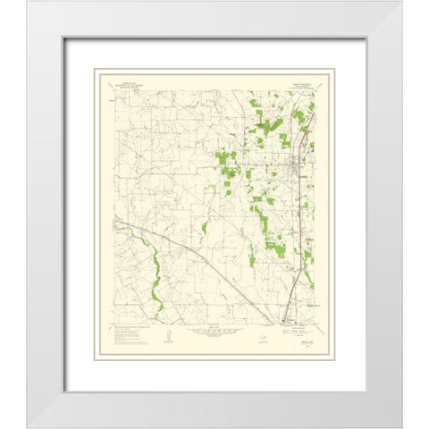 Joshua Texas Quad - USGS 1963 White Modern Wood Framed Art Print with Double Matting by USGS