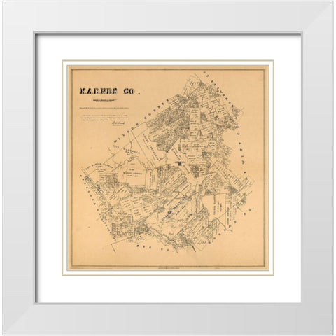 Karnes County Texas - Walsh 1880 White Modern Wood Framed Art Print with Double Matting by Walsh