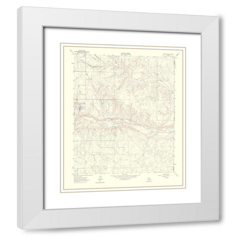 Kelton Southeast Texas Quad - USGS 1965 White Modern Wood Framed Art Print with Double Matting by USGS