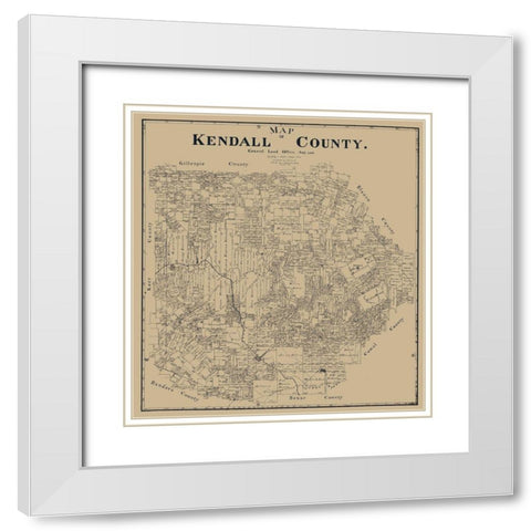 Kendall County Texas - Giles 1899 White Modern Wood Framed Art Print with Double Matting by Giles