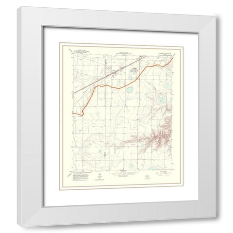 Kingsmill Texas Quad - USGS 1967 White Modern Wood Framed Art Print with Double Matting by USGS