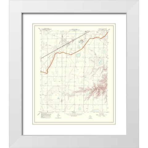 Kingsmill Texas Quad - USGS 1967 White Modern Wood Framed Art Print with Double Matting by USGS