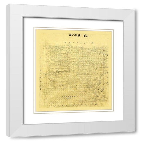 King County Texas White Modern Wood Framed Art Print with Double Matting by Unknown