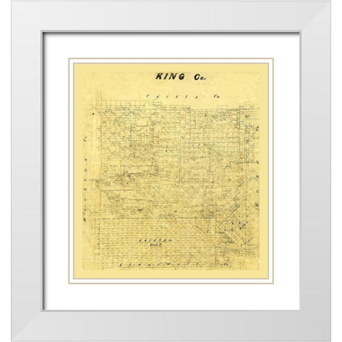 King County Texas White Modern Wood Framed Art Print with Double Matting by Unknown