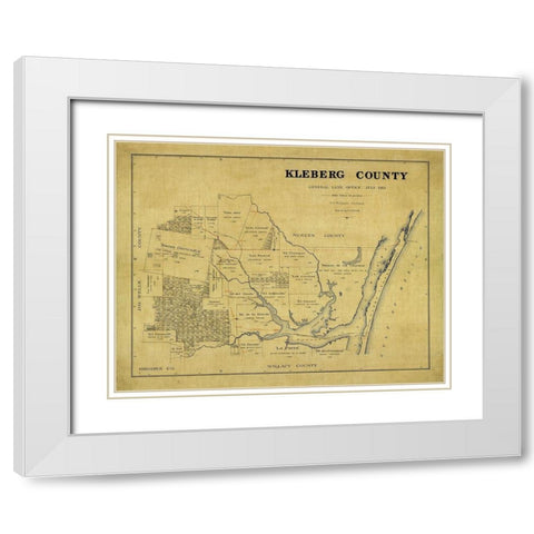 Kleberg County Texas - McDonald 1913 White Modern Wood Framed Art Print with Double Matting by McDonald