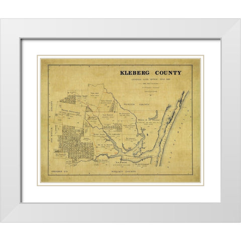 Kleberg County Texas - McDonald 1913 White Modern Wood Framed Art Print with Double Matting by McDonald