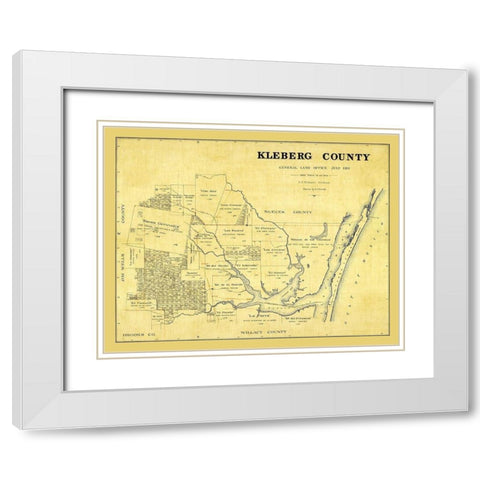 Kleberg County Texas - McDonald 1913 White Modern Wood Framed Art Print with Double Matting by McDonald