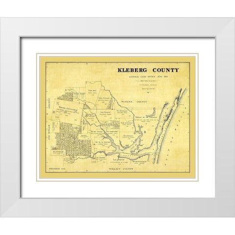 Kleberg County Texas - McDonald 1913 White Modern Wood Framed Art Print with Double Matting by McDonald