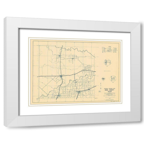Knox Texas Highway - Highway Dept 1936 White Modern Wood Framed Art Print with Double Matting by Highway Dept