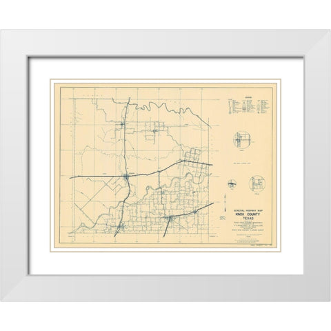 Knox Texas Highway - Highway Dept 1936 White Modern Wood Framed Art Print with Double Matting by Highway Dept