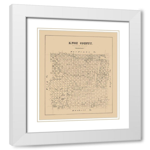 Knox County Texas -1880 White Modern Wood Framed Art Print with Double Matting by Unknown