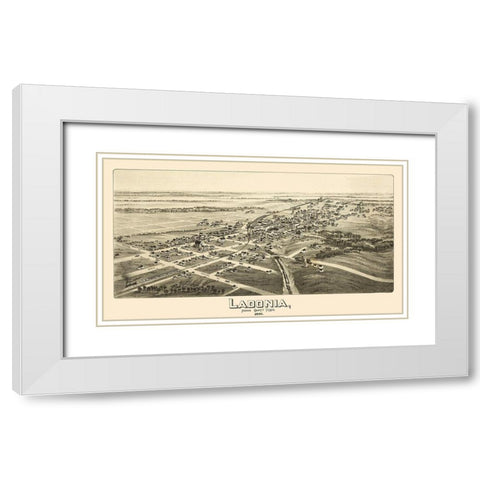 Ladonia Texas - Fowler 1891 White Modern Wood Framed Art Print with Double Matting by Fowler