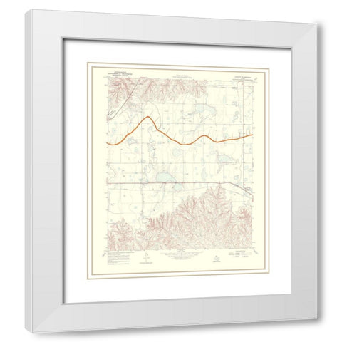 Laketon Texas Quad - USGS 1970 White Modern Wood Framed Art Print with Double Matting by USGS