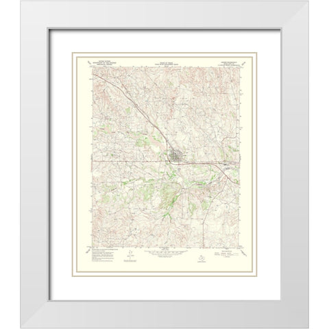 Lefors Texas Quad - USGS 1969 White Modern Wood Framed Art Print with Double Matting by USGS