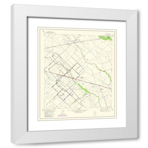 Lissie Texas Quad - USGS 1983 White Modern Wood Framed Art Print with Double Matting by USGS