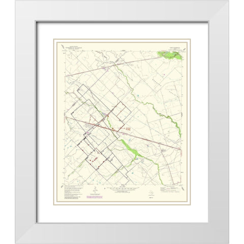 Lissie Texas Quad - USGS 1983 White Modern Wood Framed Art Print with Double Matting by USGS