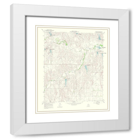 Lake June Texas Quad - USGS 1969 White Modern Wood Framed Art Print with Double Matting by USGS