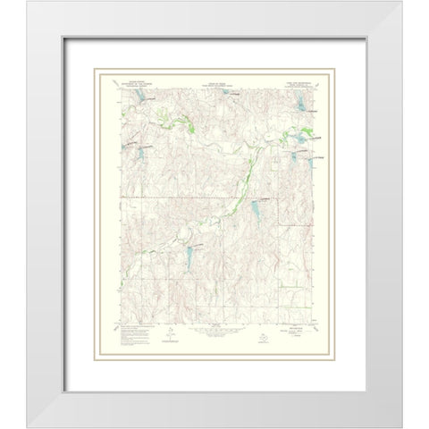 Lake June Texas Quad - USGS 1969 White Modern Wood Framed Art Print with Double Matting by USGS