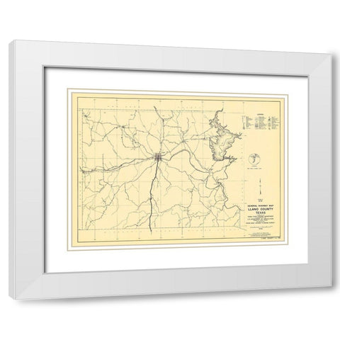 Llano Texas - Highway Dept 1936 White Modern Wood Framed Art Print with Double Matting by Highway Dept