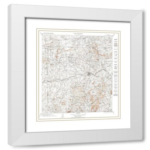 Llano Texas Quad - USGS 1901 White Modern Wood Framed Art Print with Double Matting by USGS