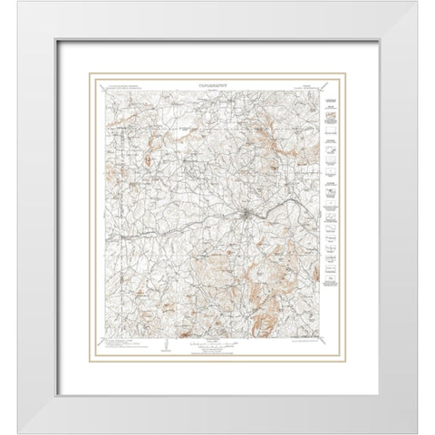 Llano Texas Quad - USGS 1901 White Modern Wood Framed Art Print with Double Matting by USGS