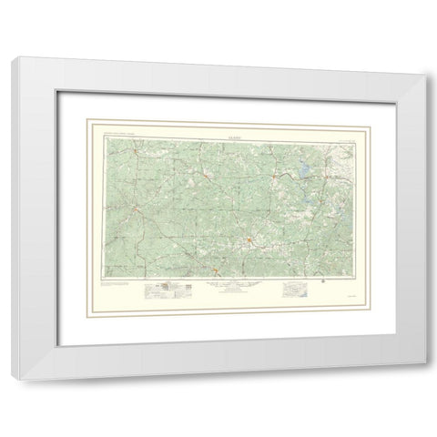 Llano Texas Quad - USGS 1954 White Modern Wood Framed Art Print with Double Matting by USGS