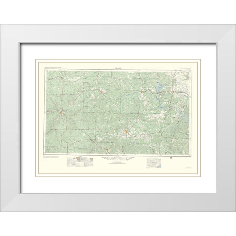 Llano Texas Quad - USGS 1954 White Modern Wood Framed Art Print with Double Matting by USGS