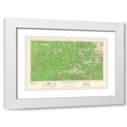 Llano Texas Quad - USGS 1964 White Modern Wood Framed Art Print with Double Matting by USGS