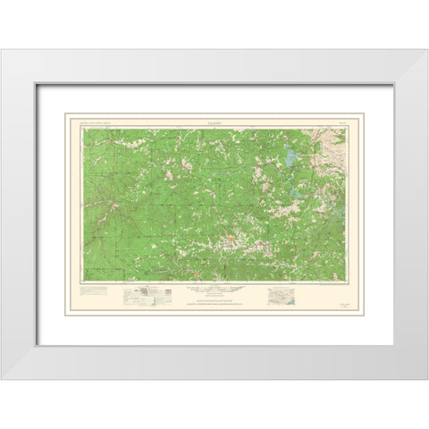 Llano Texas Quad - USGS 1964 White Modern Wood Framed Art Print with Double Matting by USGS