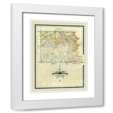 Llano County Texas - Arlitt 1859 White Modern Wood Framed Art Print with Double Matting by Arlitt