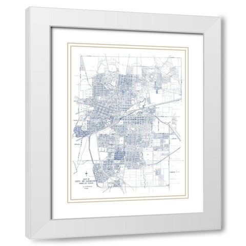 Longview Texas - 1949 White Modern Wood Framed Art Print with Double Matting by Unknown