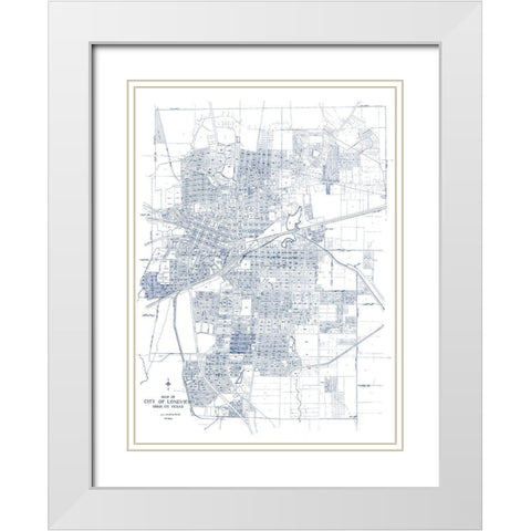 Longview Texas - 1949 White Modern Wood Framed Art Print with Double Matting by Unknown