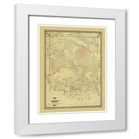 La Salle County Texas - Arlitt 1877 White Modern Wood Framed Art Print with Double Matting by Arlitt