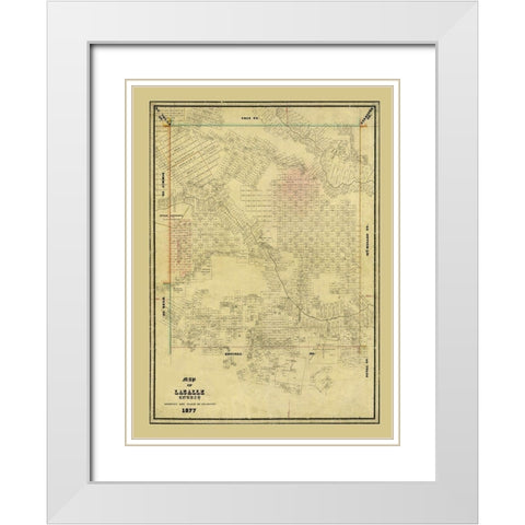 La Salle County Texas - Arlitt 1877 White Modern Wood Framed Art Print with Double Matting by Arlitt