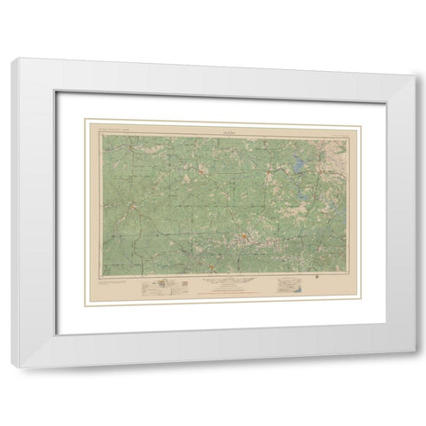 Llano Texas Quad - USGS 1954 White Modern Wood Framed Art Print with Double Matting by USGS