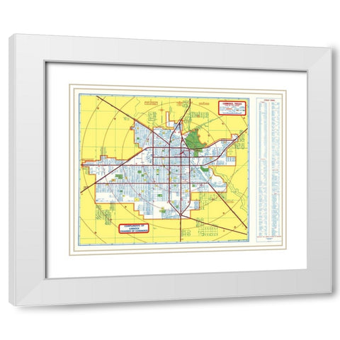 Lubbock Texas - Southwest 1955 White Modern Wood Framed Art Print with Double Matting by Southwest