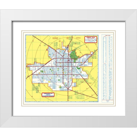 Lubbock Texas - Southwest 1955 White Modern Wood Framed Art Print with Double Matting by Southwest