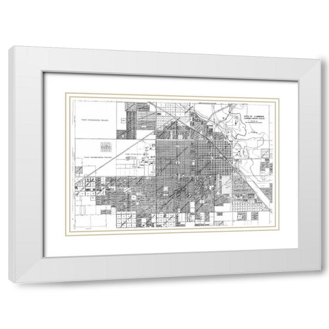 Lubbock Texas - City Engineering Dept 1946 White Modern Wood Framed Art Print with Double Matting by City Engineering Dept