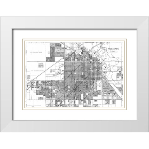 Lubbock Texas - City Engineering Dept 1946 White Modern Wood Framed Art Print with Double Matting by City Engineering Dept