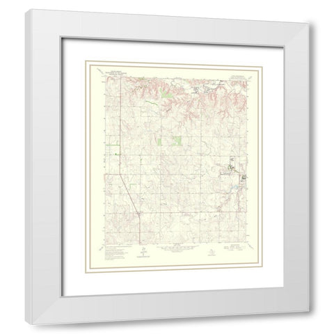 Lutie Texas Quad - USGS 1967 White Modern Wood Framed Art Print with Double Matting by USGS