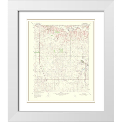 Lutie Texas Quad - USGS 1967 White Modern Wood Framed Art Print with Double Matting by USGS